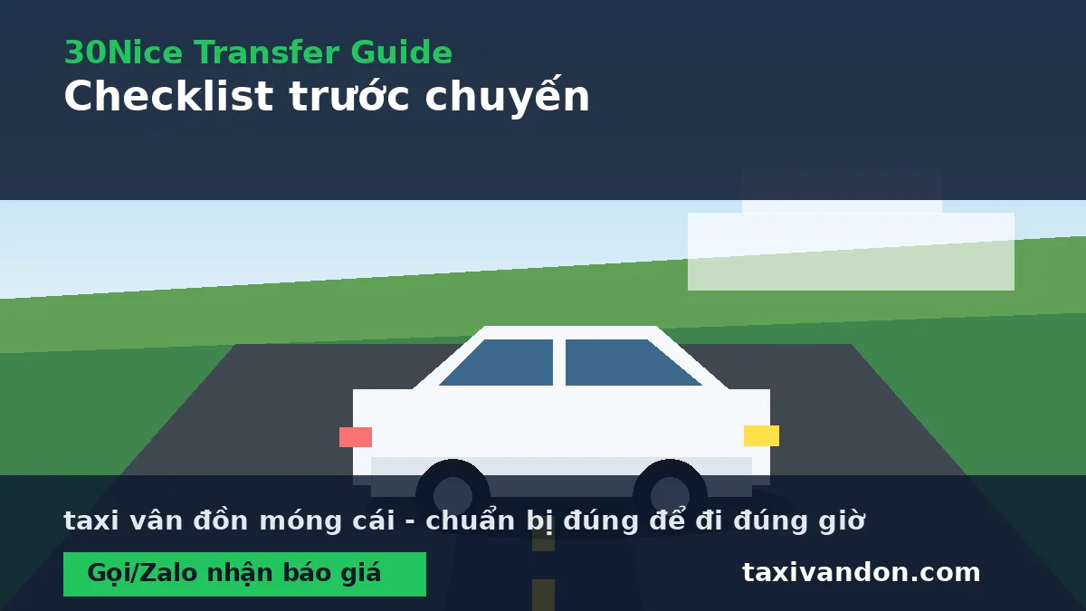 Checklist taxi vân đồn móng cái